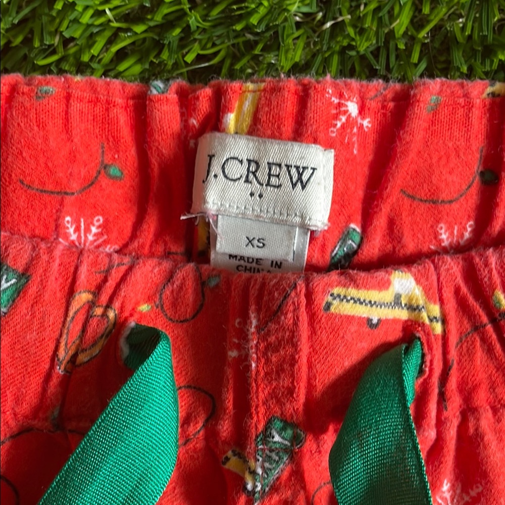 J.Crew Red Pajama Pants with Green Accents - Picture 3 of 4